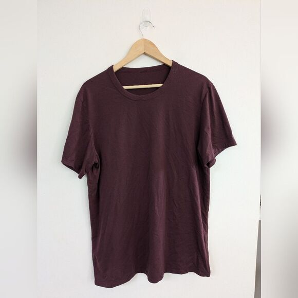 LULULEMON Fundamental Casual Maroon Red T-Shirt Men's estimated size XL - Picture 2 of 7